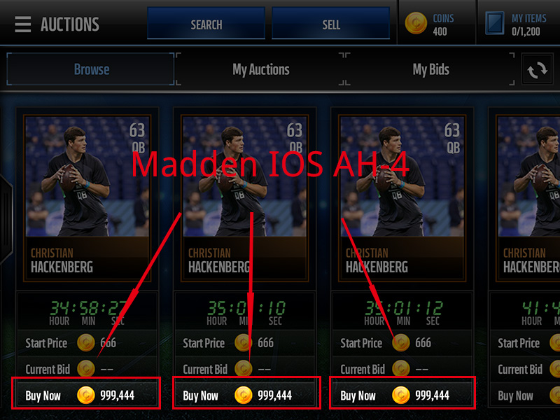 Madden NFL mobile coins AH4